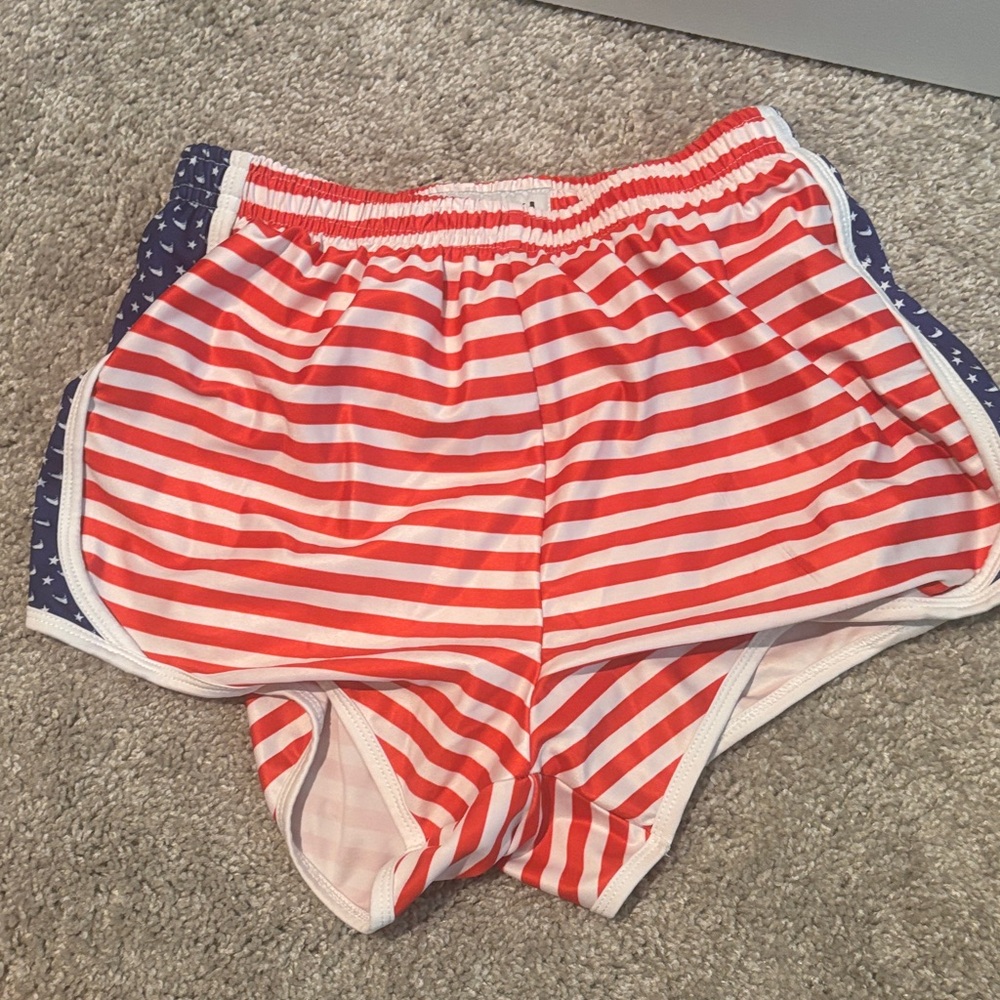 American Flag striped Women's Athletic Shorts